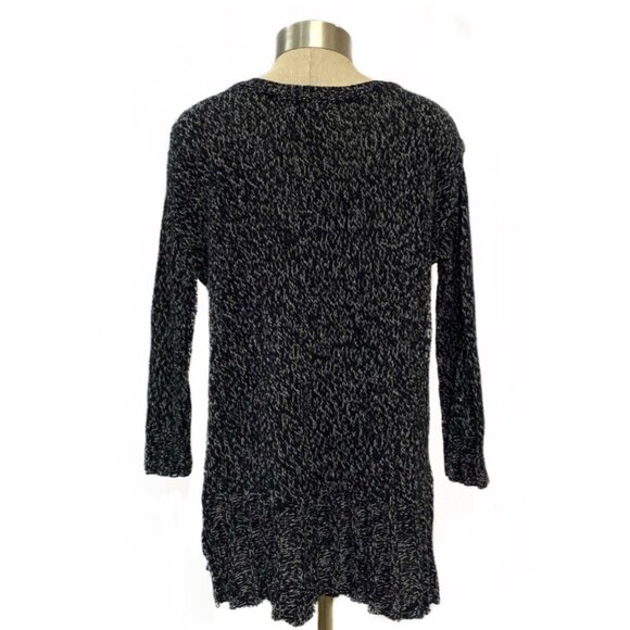 LUCKY BRAND Navy Blue + White Isabella Button Accent Shoulder Women's Sweater M - Picture 5 of 6